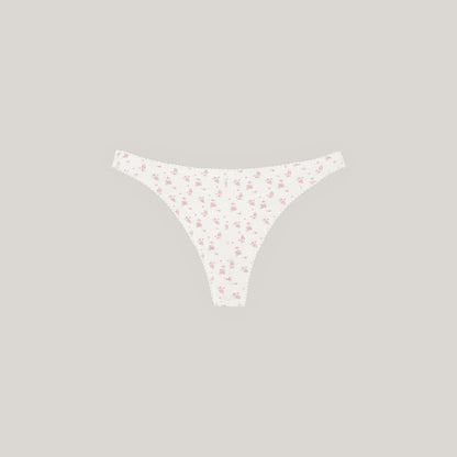 Culotte Brésilienne en Pointelle - Ivoire Floral Auralise